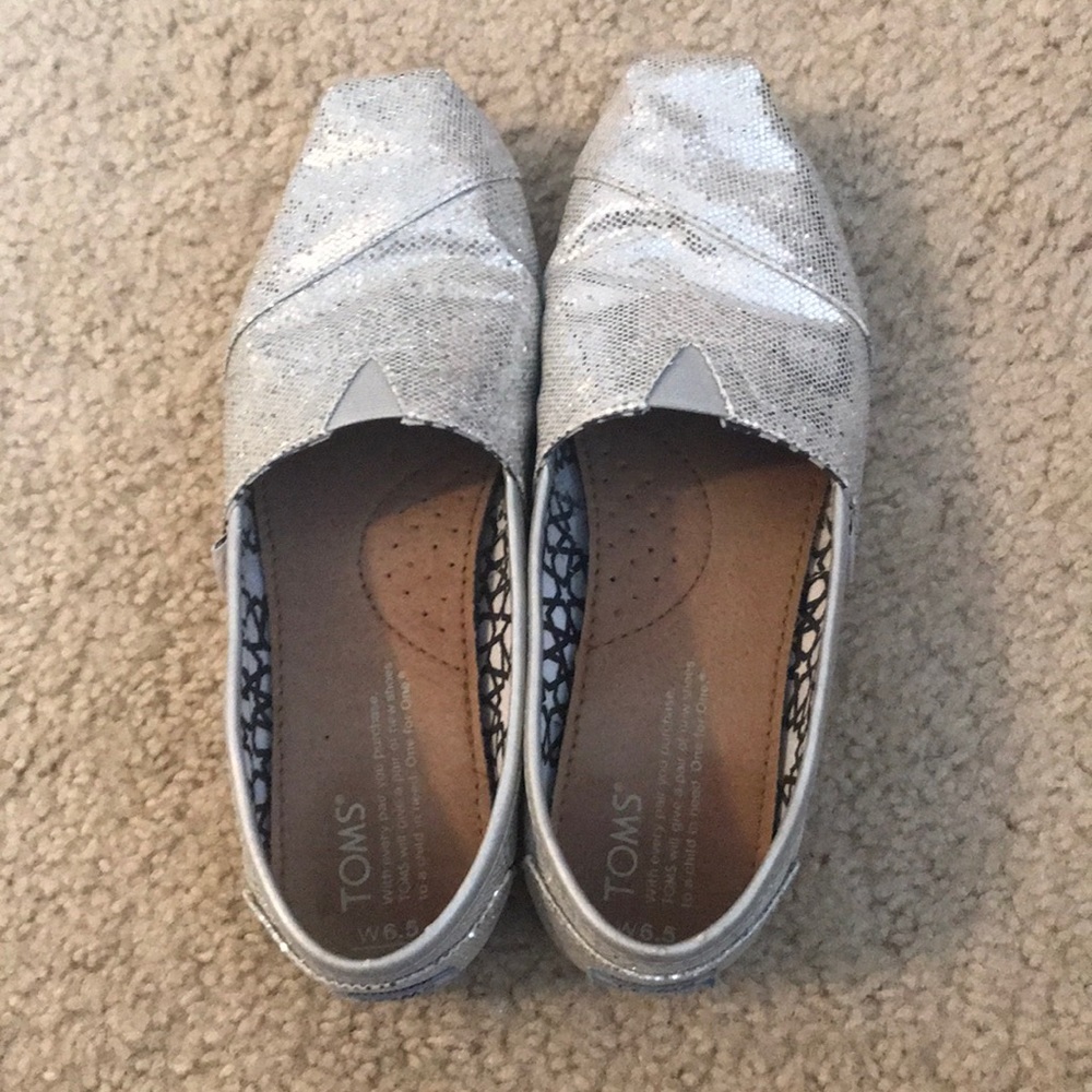 Silver Glitter TOMS